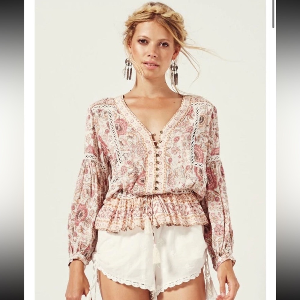 Spell Zahara Blouse in Dusty Rose